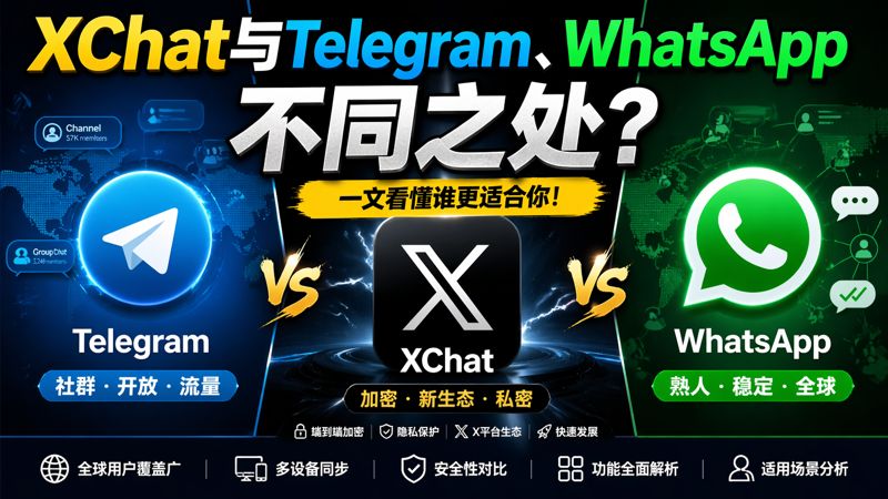 Xchat與Telegram、WhatsApp有哪些不同？