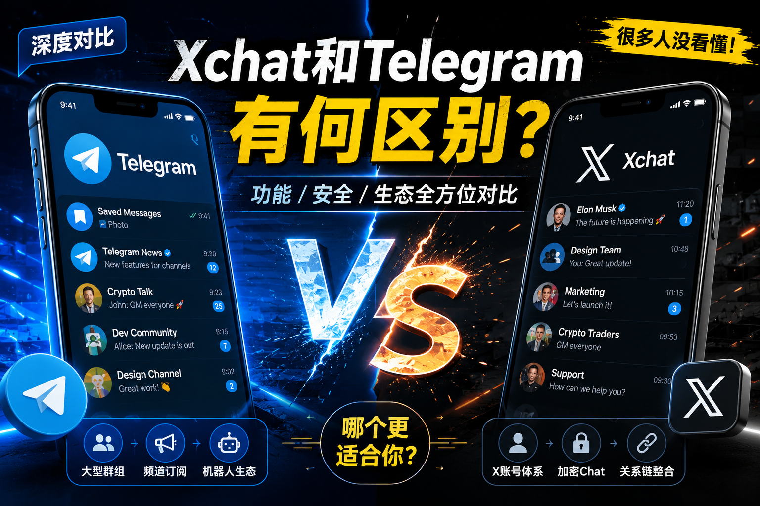 Telegram對比Xchat有什麼不同？
