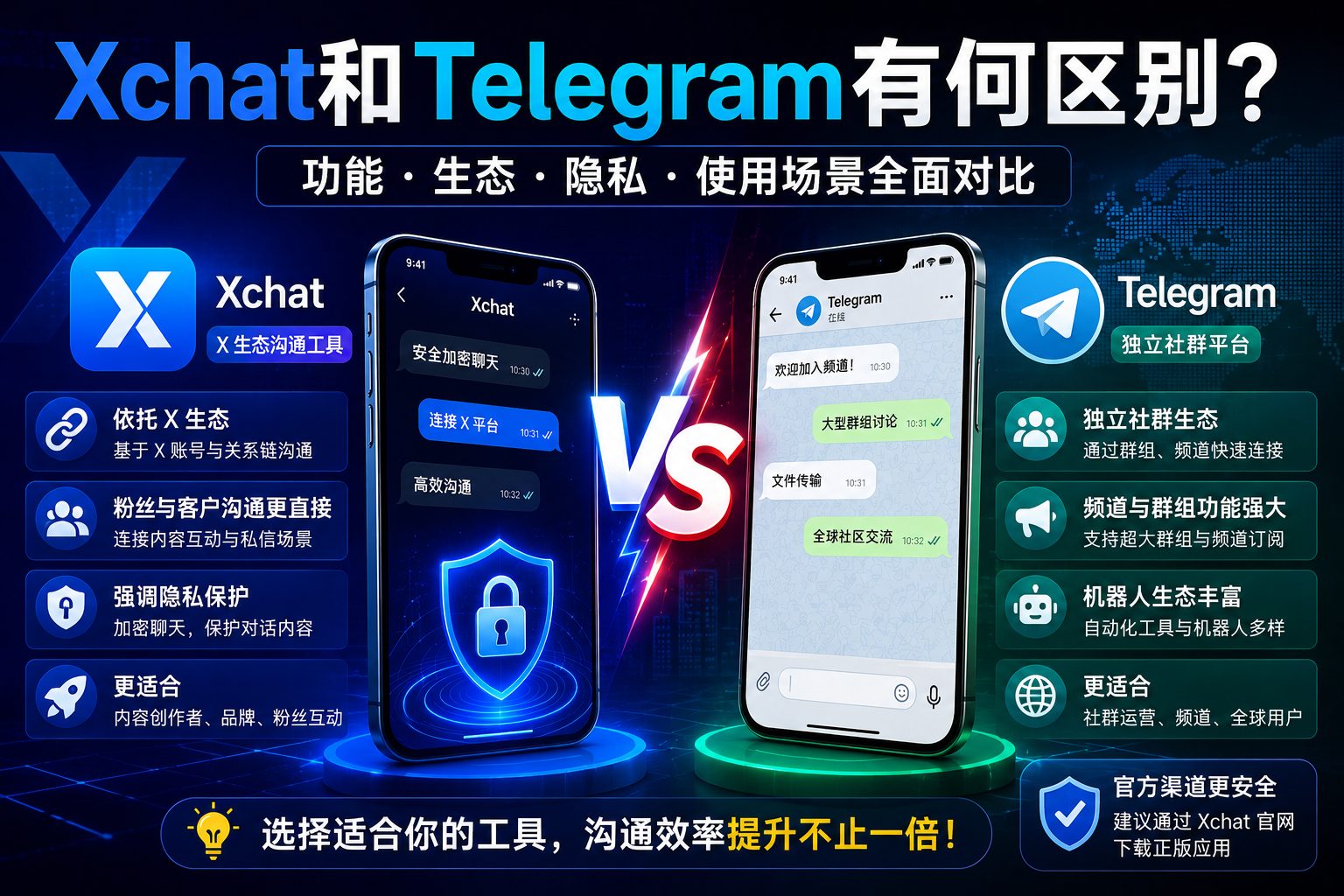 Xchat和Telegram有何區別？兩者很多人都理解錯誤了
